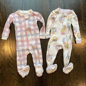 SOLD Burt's Bees Baby 12 month zippered footie bundle - "Swiss Chalet"